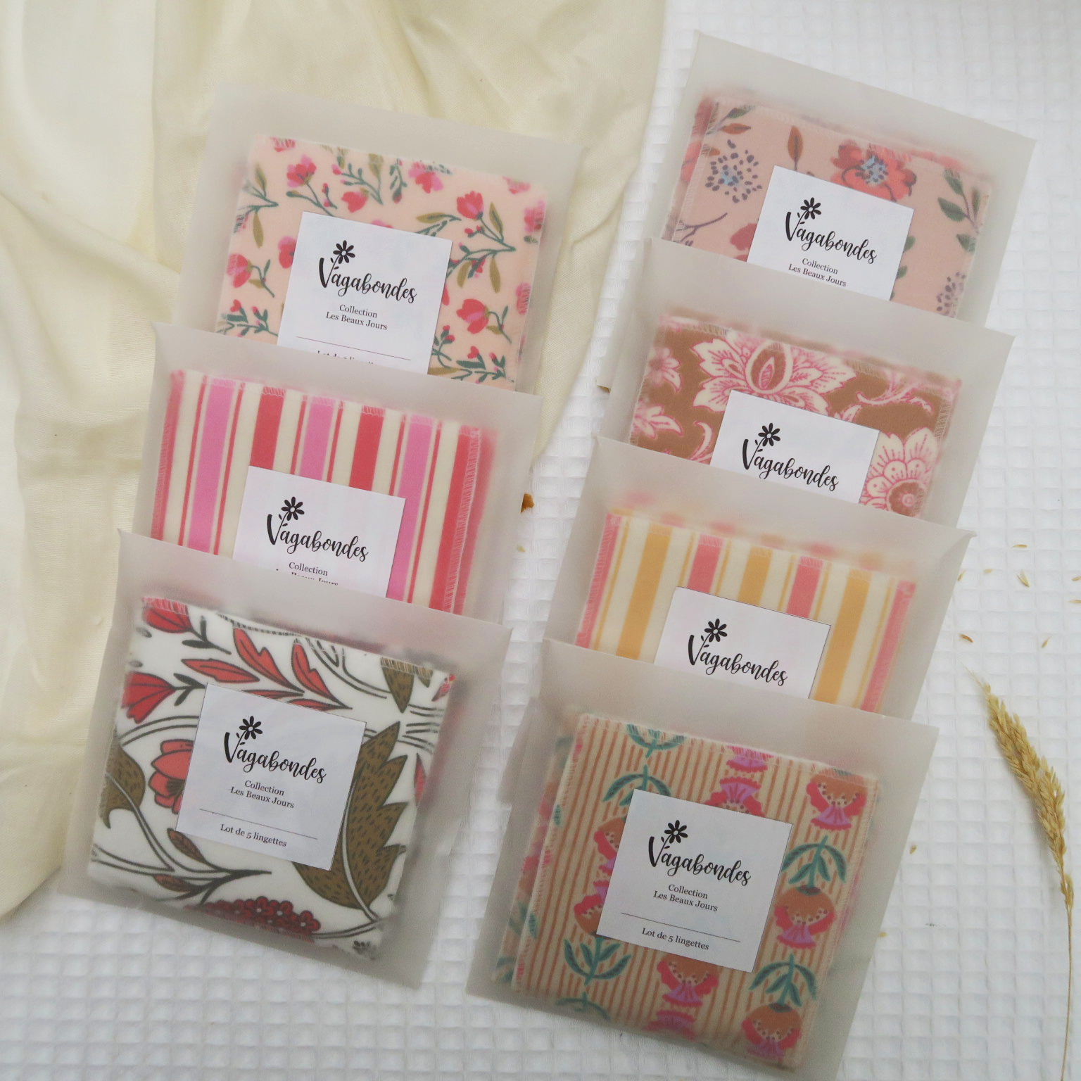 Refill/Discovery Pack - 10x10 cm Washable Wipes - Sunny Days Collection - 7 colors x 5 wipes