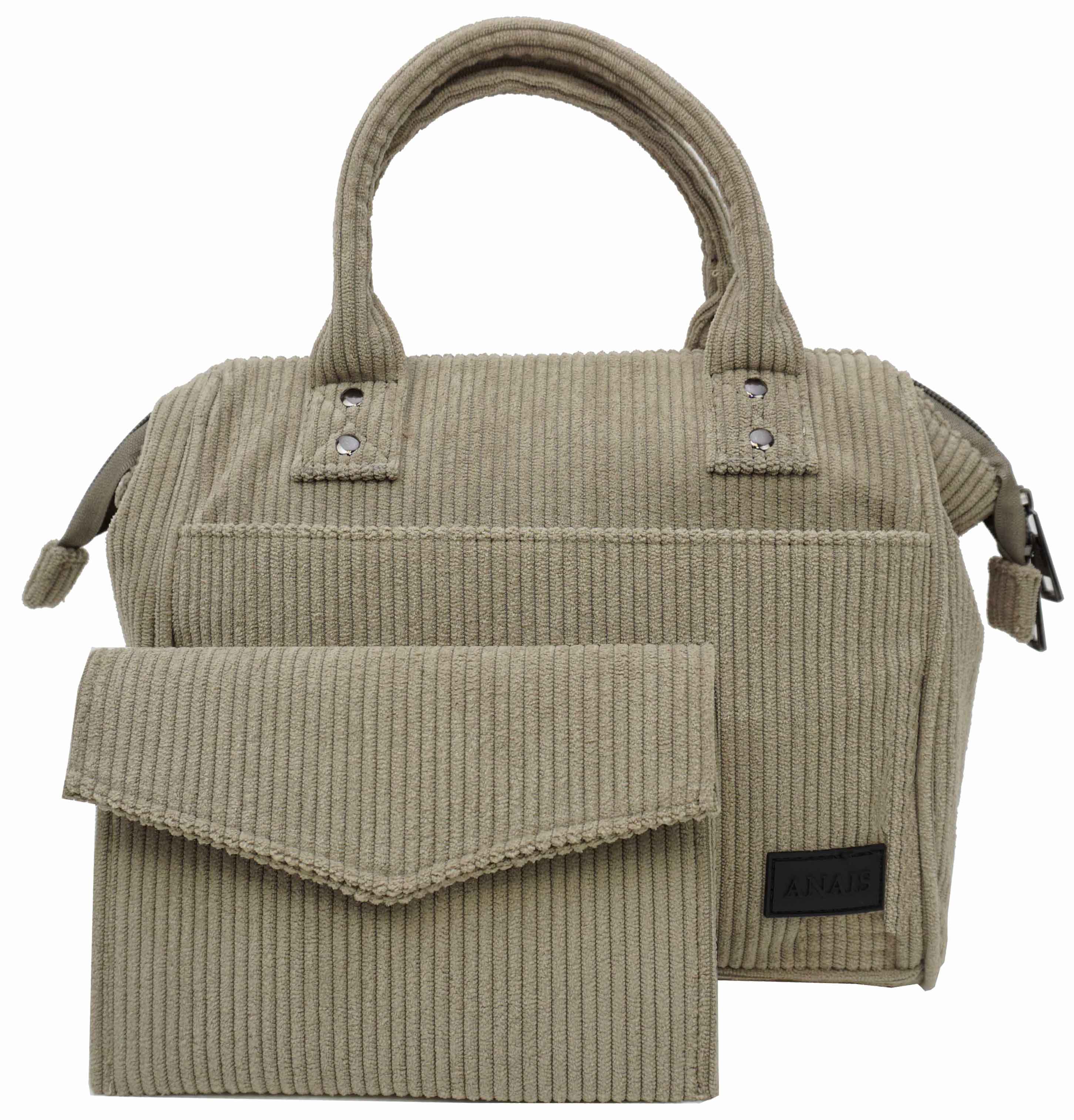 Small velvet handbag with flap pocket 36994-2
