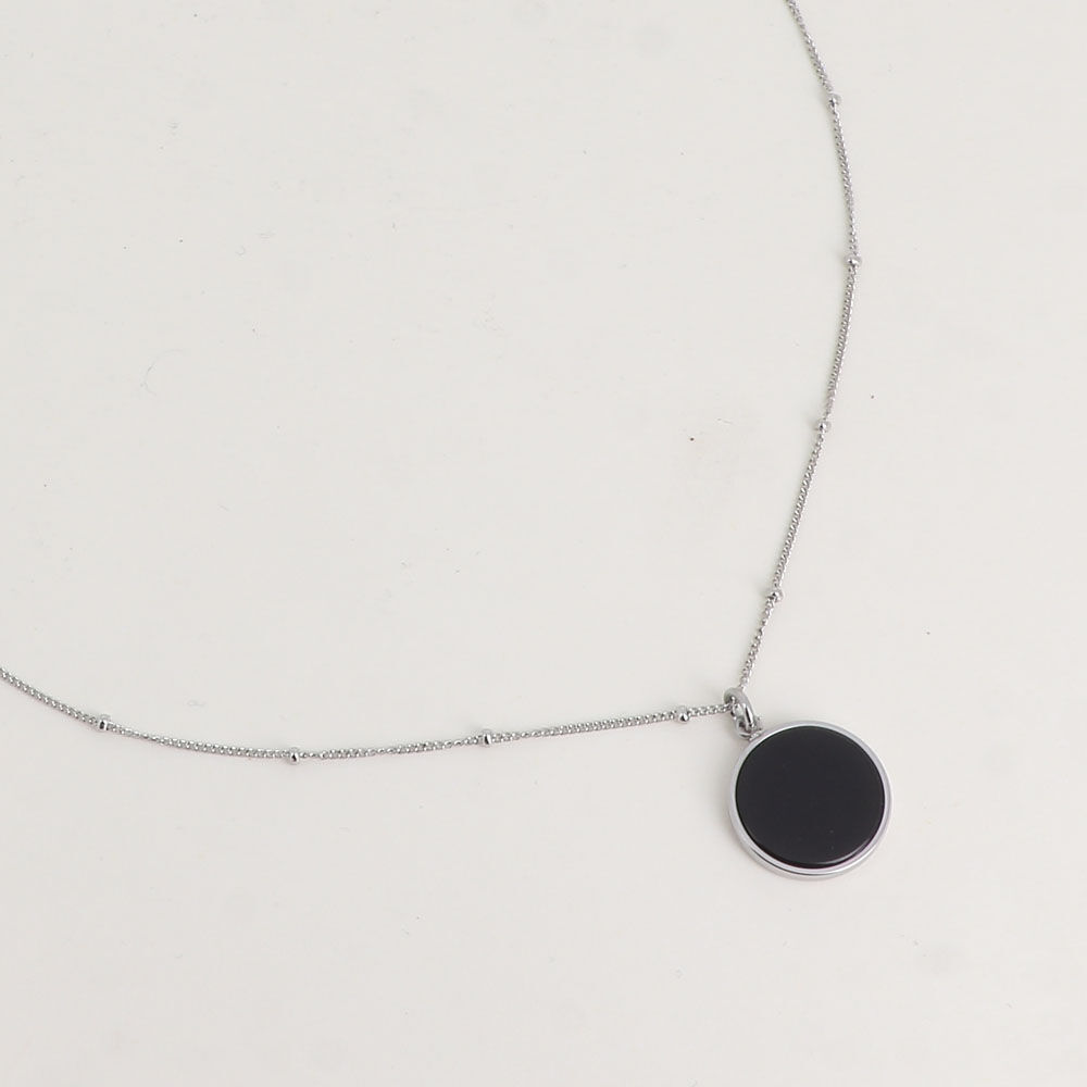 Maxine rhodium necklace - natural stone