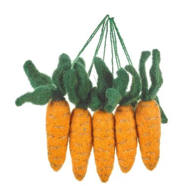 Zanahorias colgantes hechas a mano (bolsa de 5) Decoración de Pascua colgante biodegradable