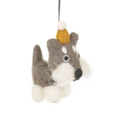 Colgante hecho a mano Biodergadable Hugo the Dog Felt Decoration