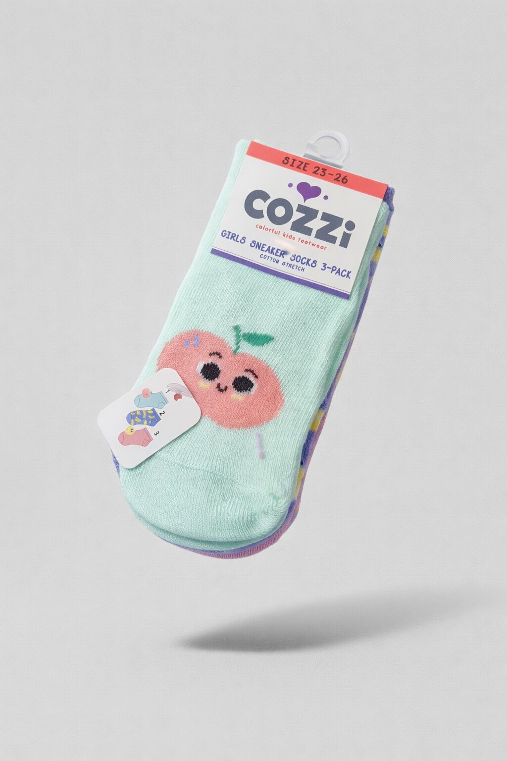 Lots de 3 paires de chaussettes de sport Cozzi pour filles, pointure 23/26