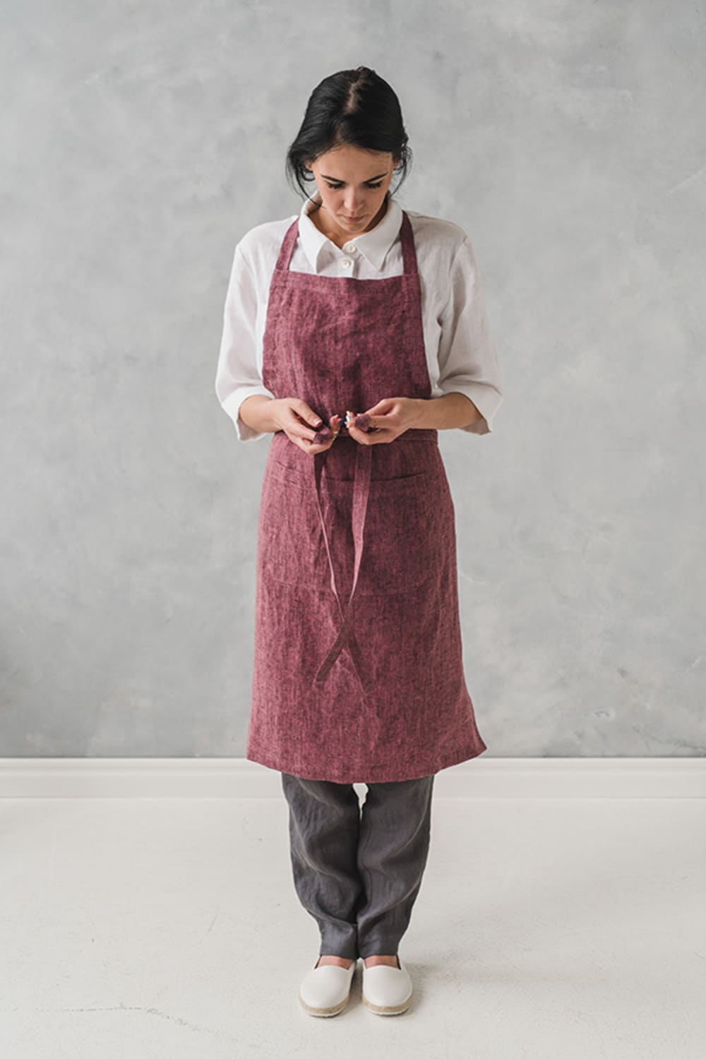 Unisex Full Bib Linen Apron in Various Colors