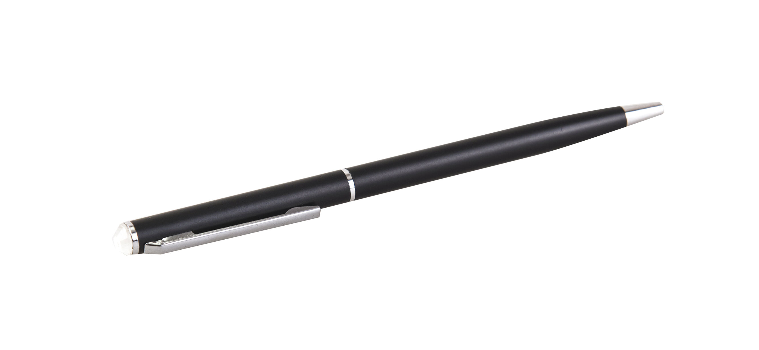 Black ballpoint pen with diamond
