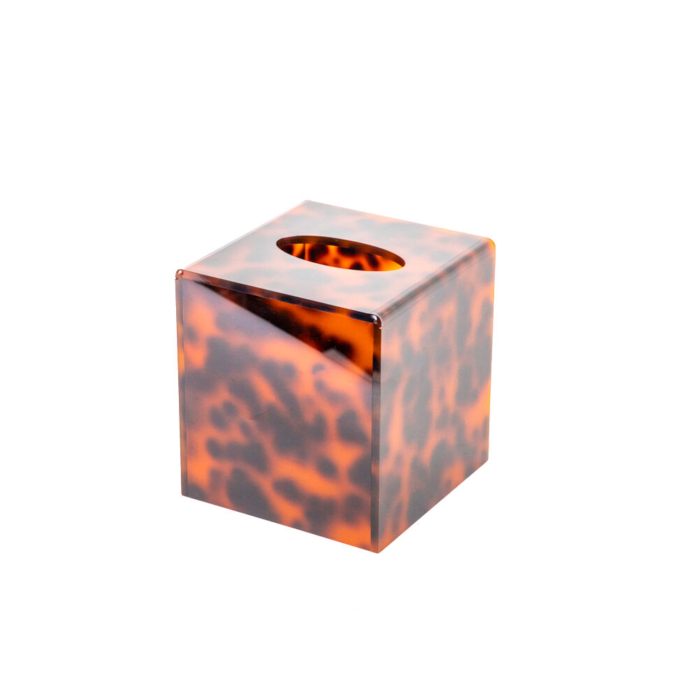 TISSUE BOX SQUARE LEOPARD 12.6X12.6X12CM