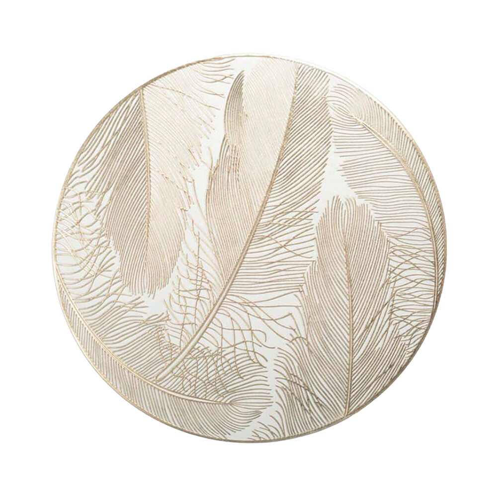 Posavasos redondo chapado en oro de 38 cm
