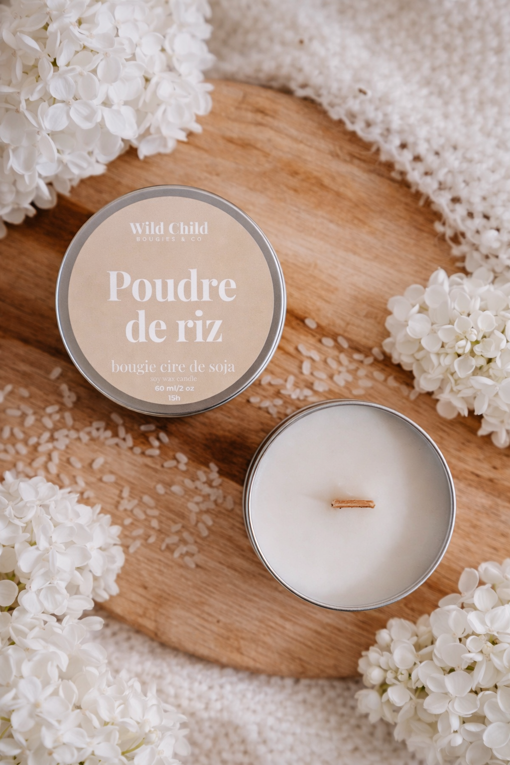 "Rice Powder" Mini vegetable wax candle