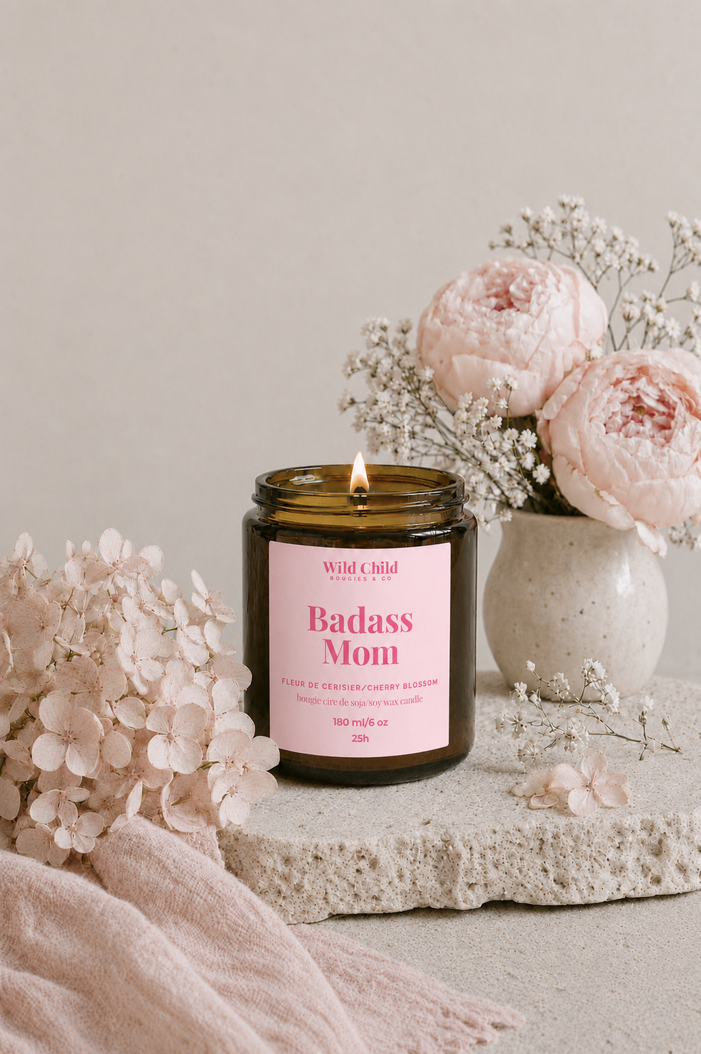 "Badass Mom" ​​Soy wax candle with your choice of fragrance, 25 hours