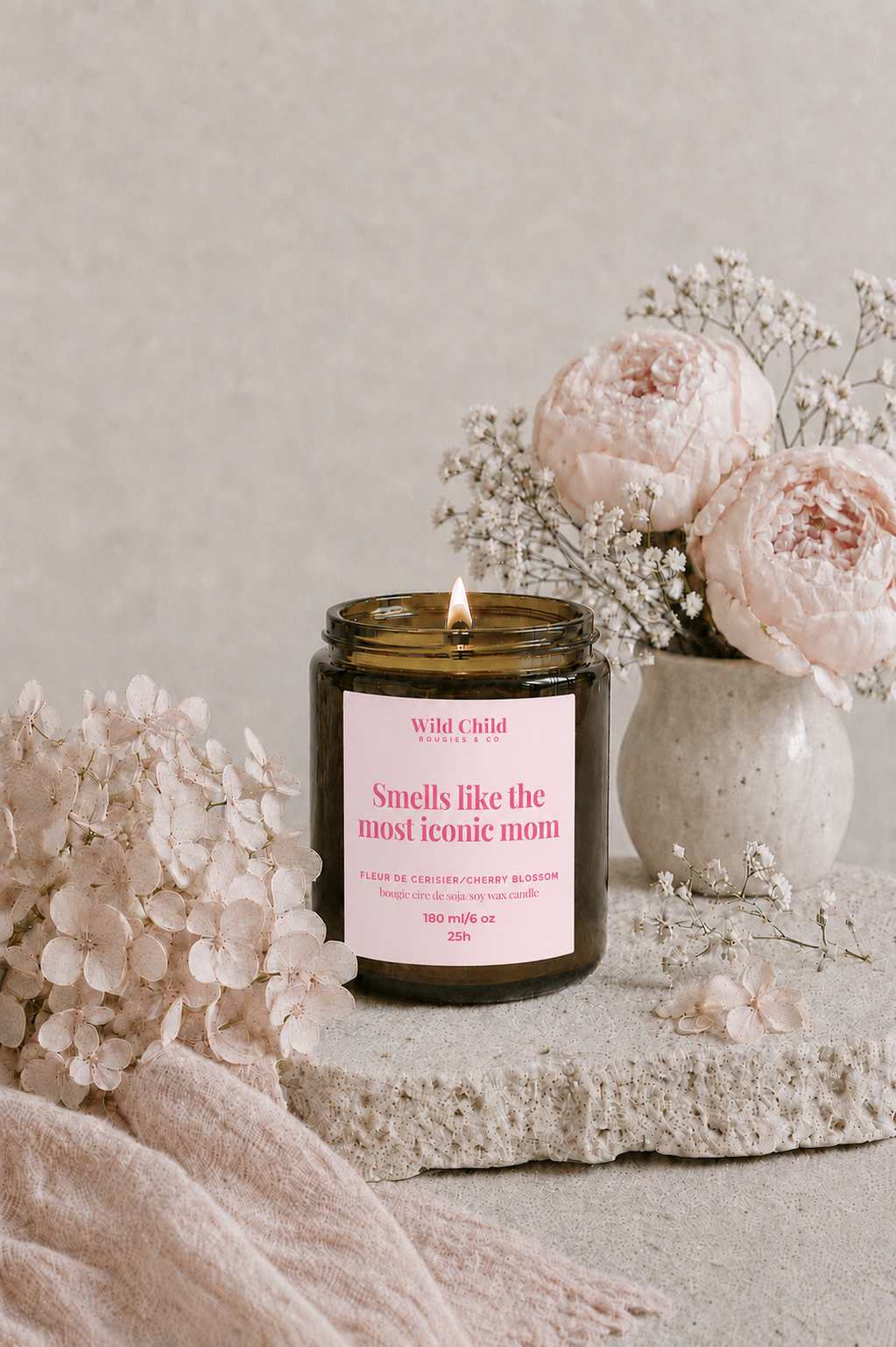 "Iconic Mom" ​​Vegetable candle with your choice of fragrance, 25 hours