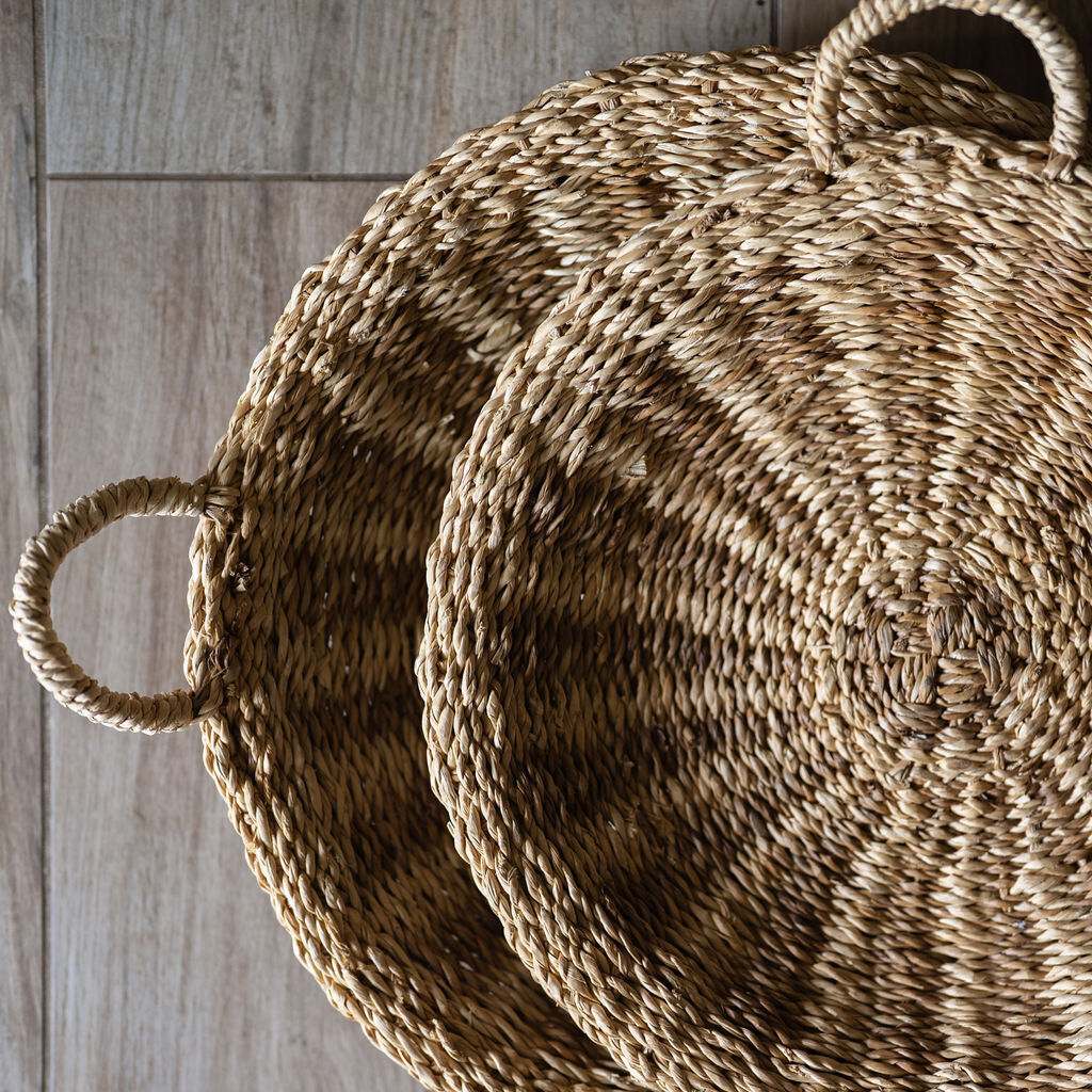 Bagshi, Decorative Hand Woven Seagrass Tray Set of 2