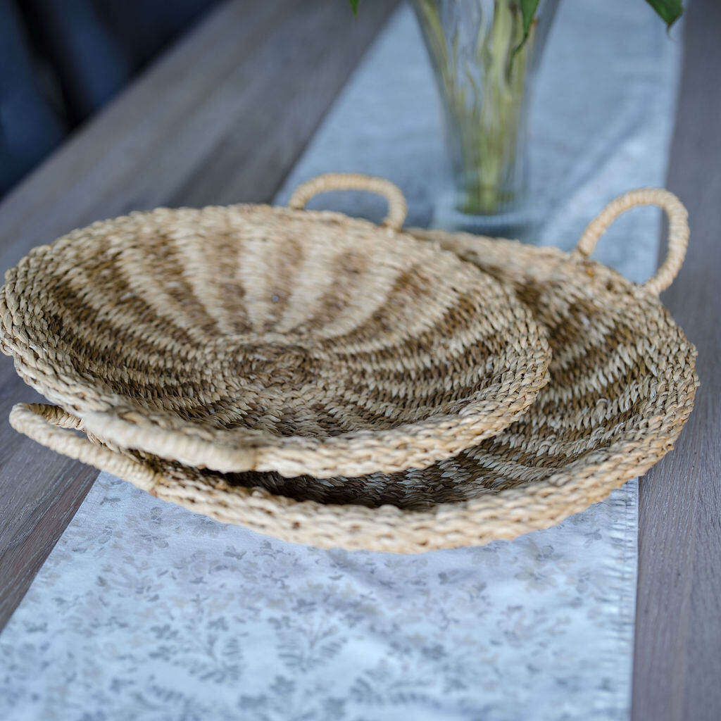 Bagshi, Decorative Hand Woven Seagrass Tray Set of 2