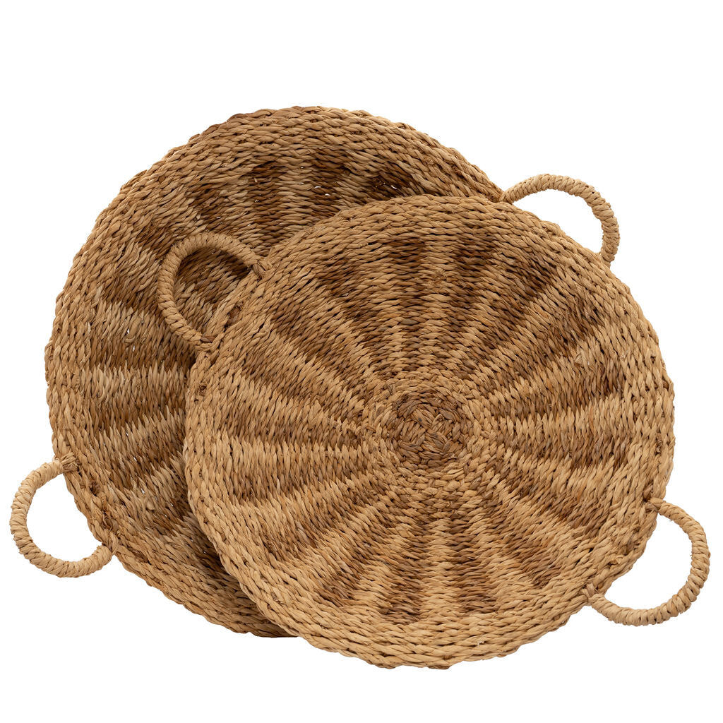 Bagshi, Decorative Hand Woven Seagrass Tray Set of 2