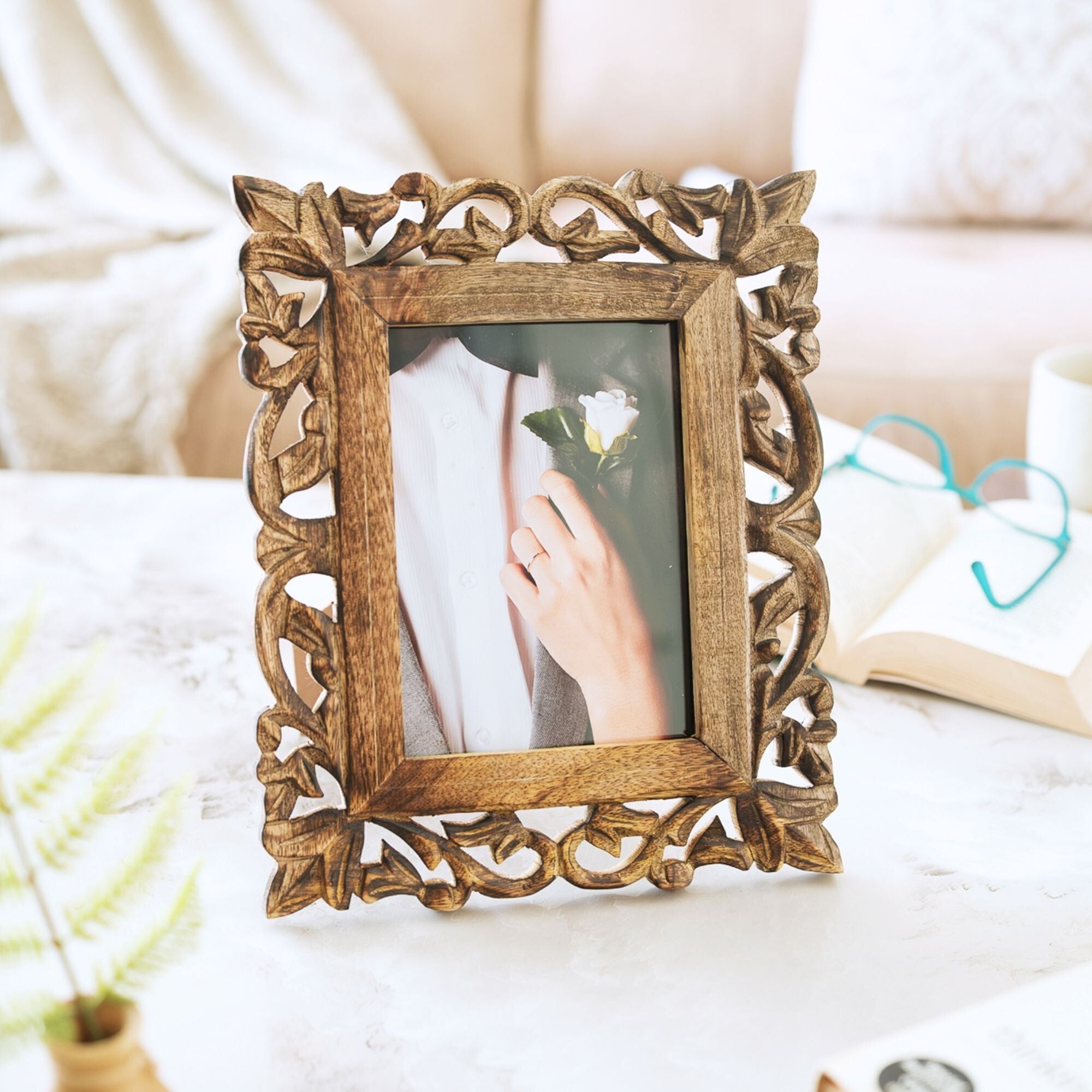 Handgeschnitzter kaschmirischer Fotorahmen