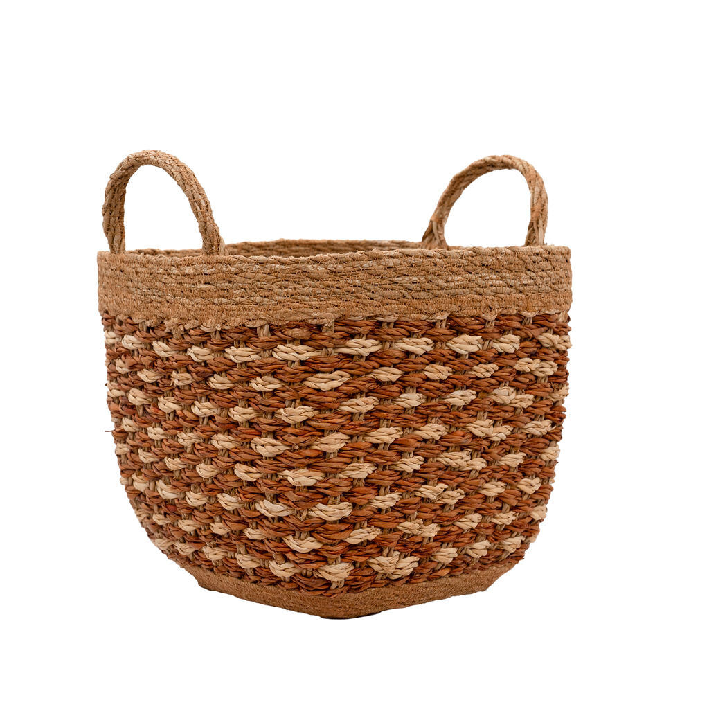 Karatoya, Square Seagrass Basket with Tapered Base Set of 3