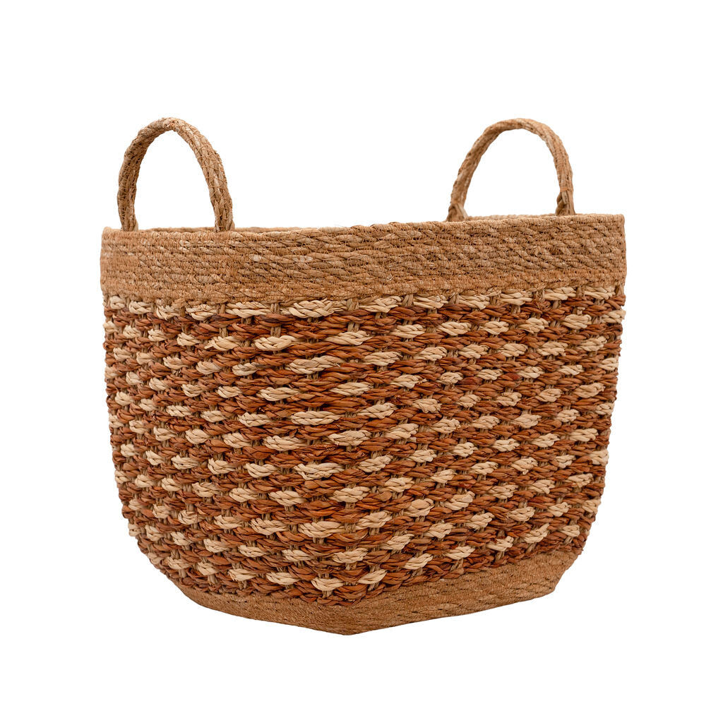 Karatoya, Square Seagrass Basket with Tapered Base Set of 3