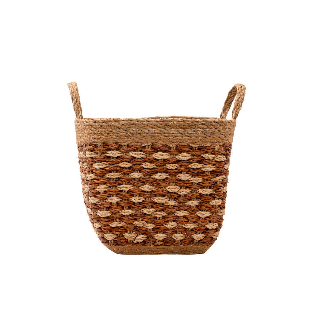 Karatoya, Square Seagrass Basket with Tapered Base Set of 3