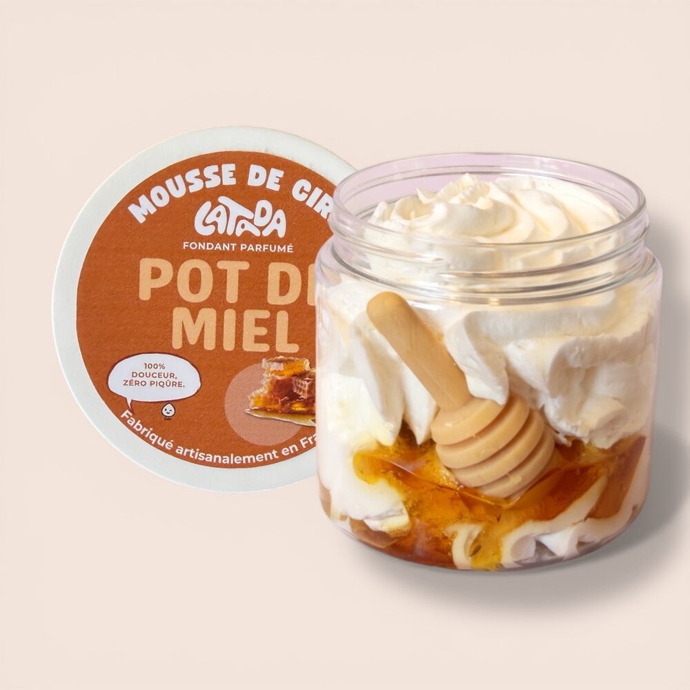 Honey-scented wax melt with mousse, 100ml – Handcrafted creamy melt