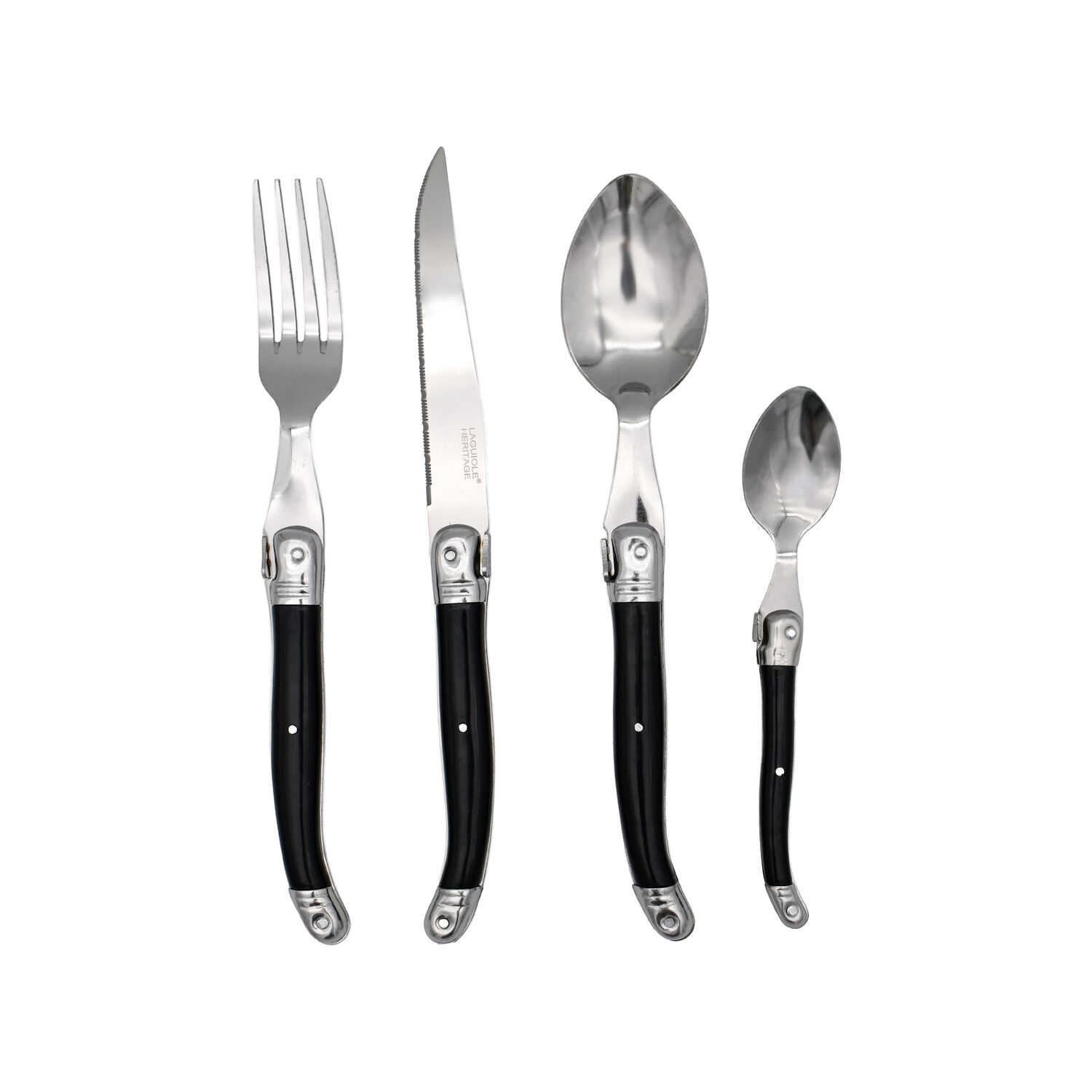Juego de cubiertos Laguiole - Mangos de ABS negro - 24 piezas
