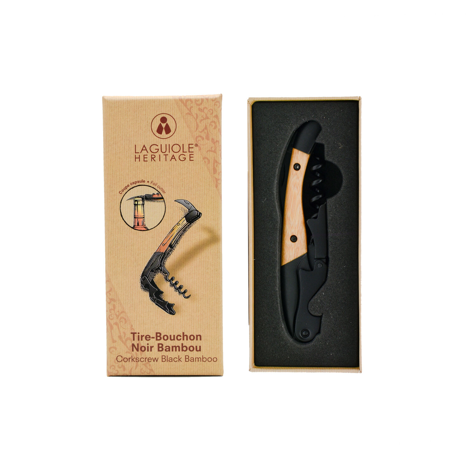 Sommelier Laguiole Héritage – Manche Bambou Noir