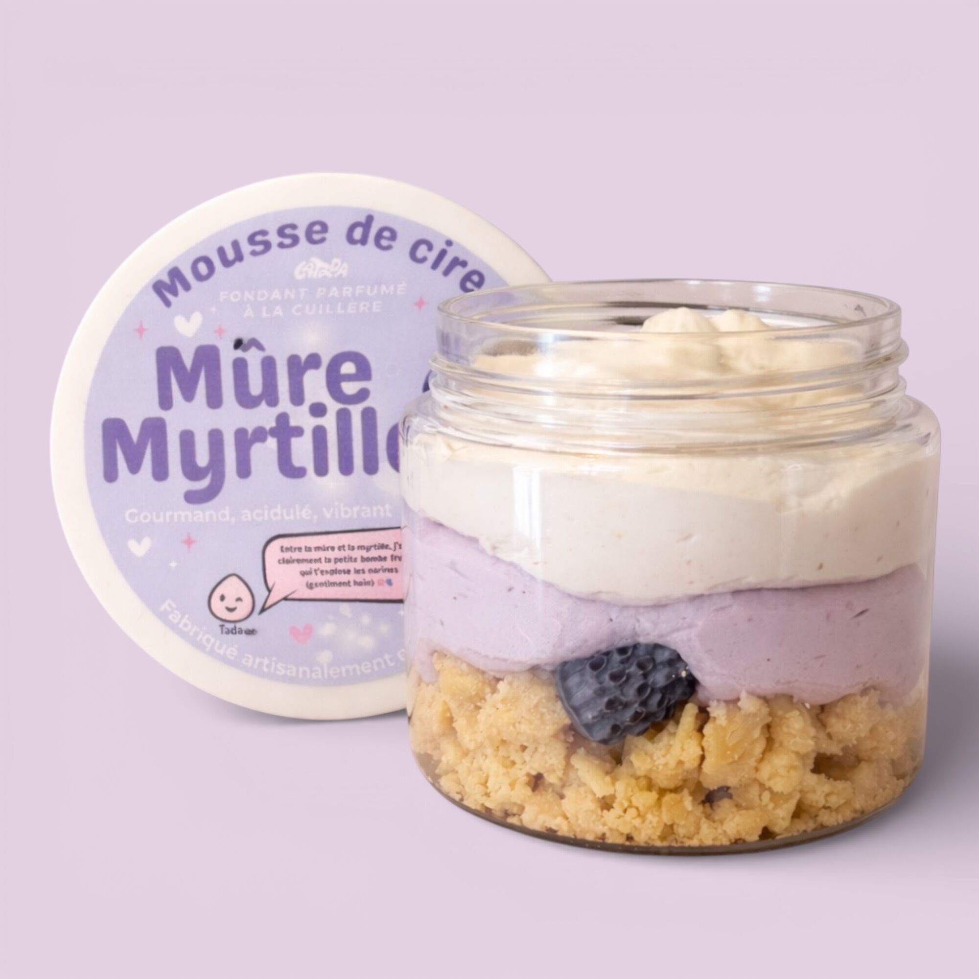 Blackberry and Blueberry Scented Wax Mousse Wax Melt - Handmade Creamy Melt 100ml