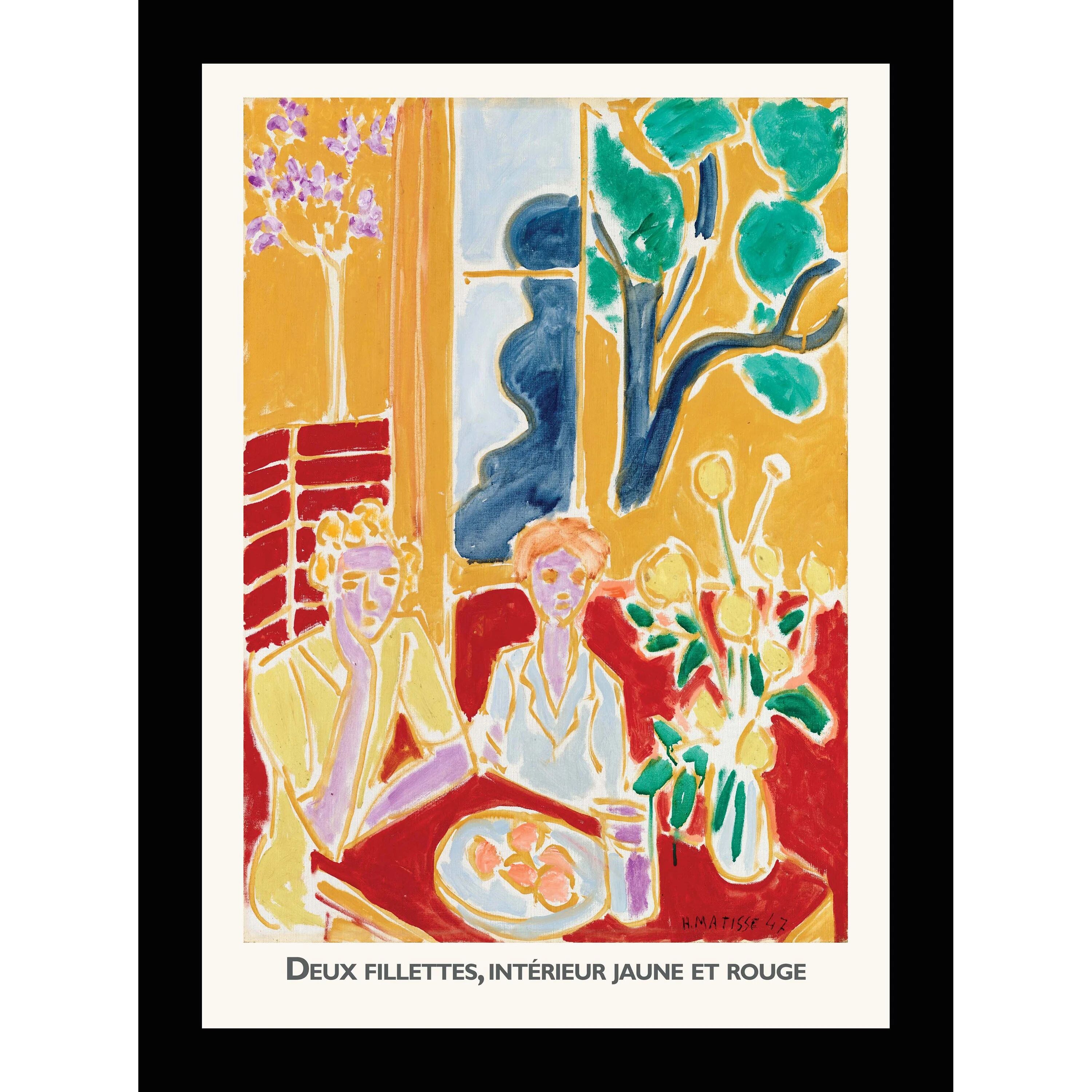 Zwei Mädchen, gelbes und rotes Interieur, Henri Matisse, 1947