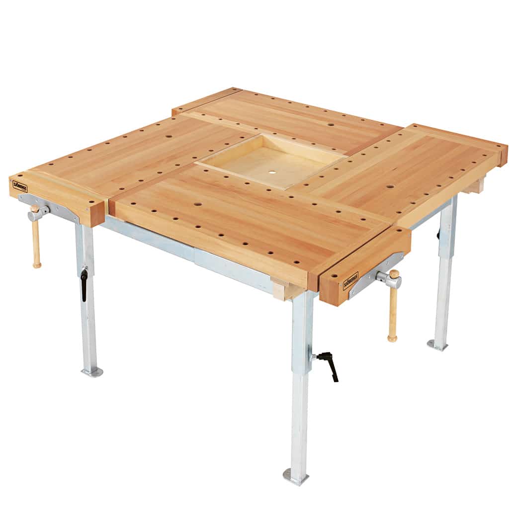 Table de travail de groupe Kvadrat, 4 places, structure en métal par Sjöbergs