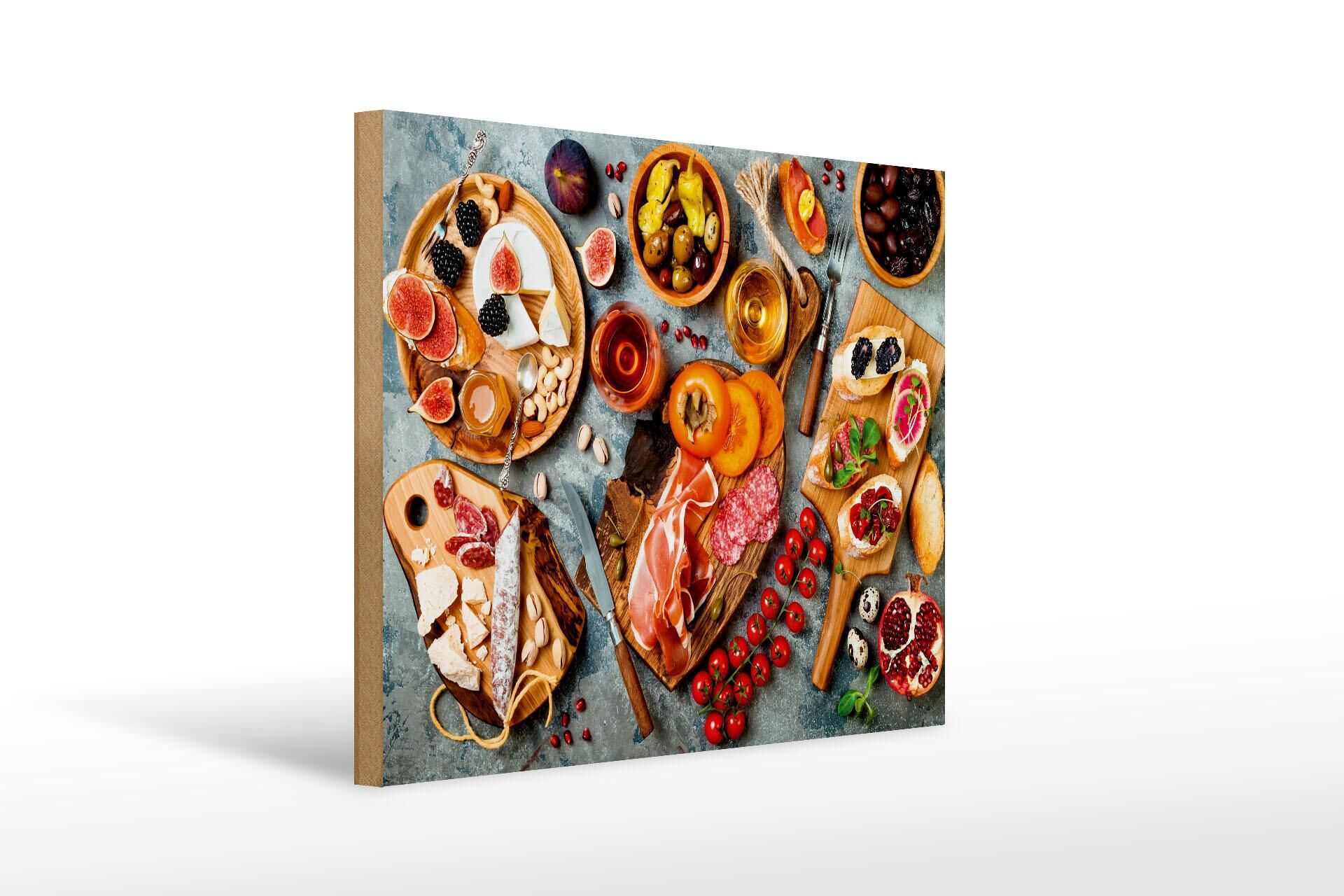 Wooden sign "Food" 30x40 cm, anti-paste on wooden boards, decorative sign