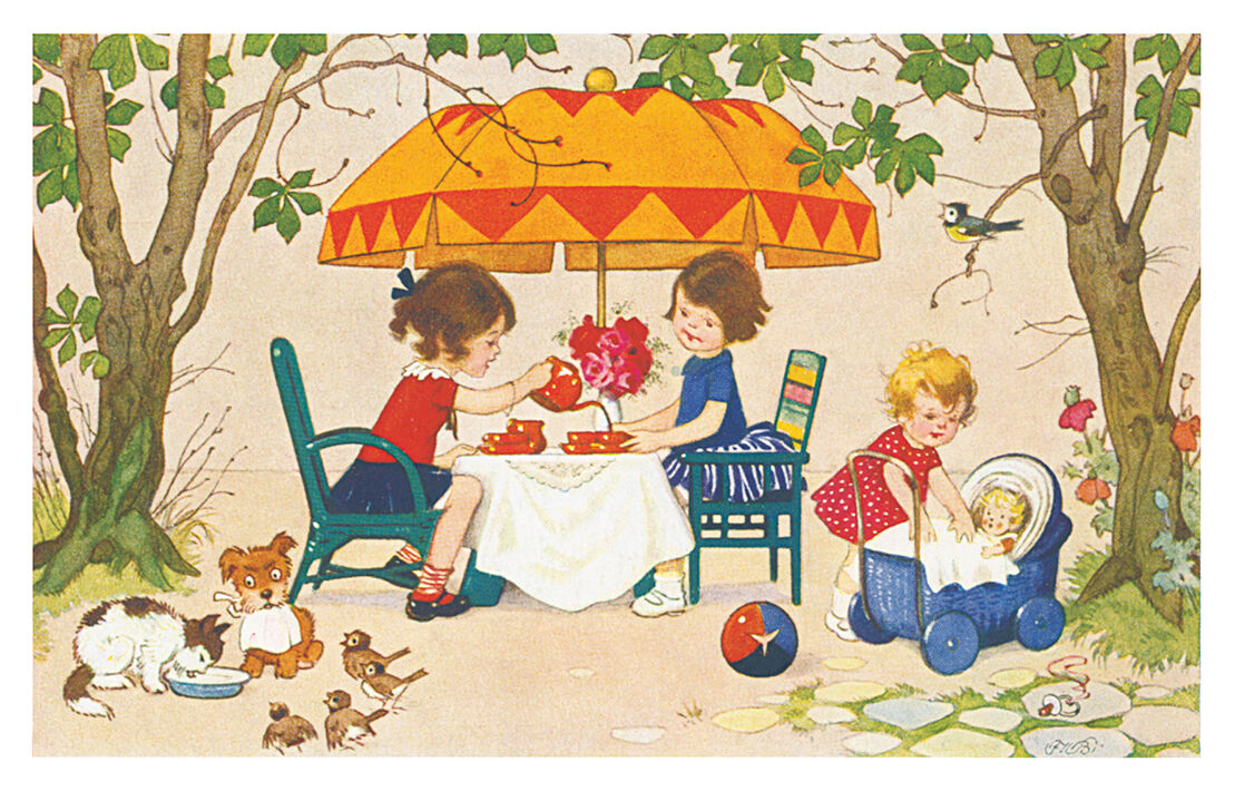 Postkarte von einem Picknick auf dem Land