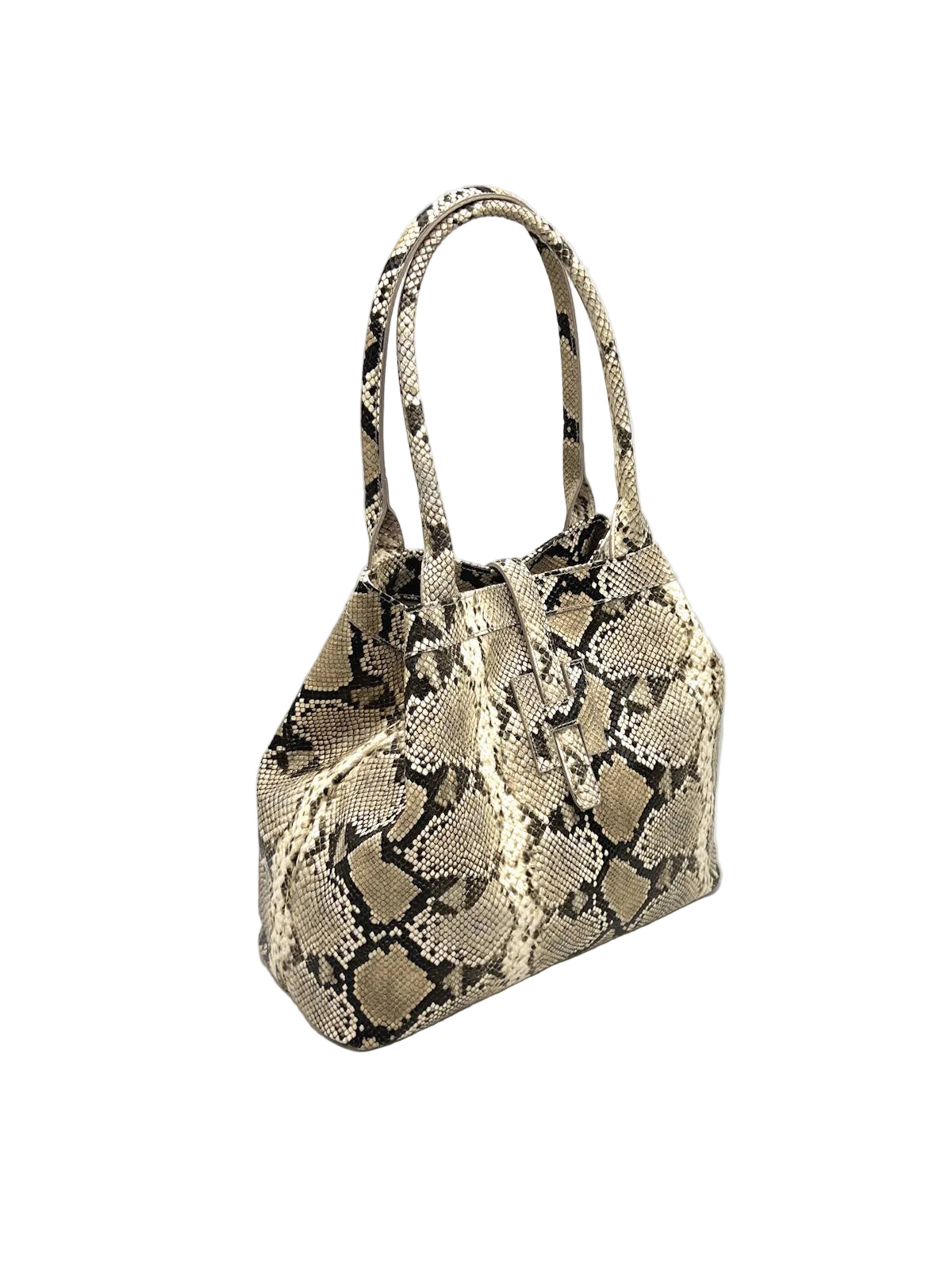 Borsa tote da donna in vera pelle con stampa serpente, media, Made in Italy, art.112742