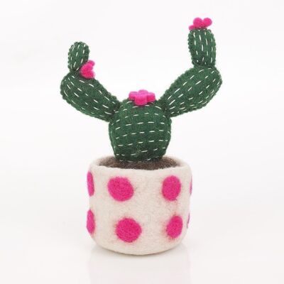 Opuntia de decoración de cactus Opuntia de fieltro biodegradable hecha a mano
