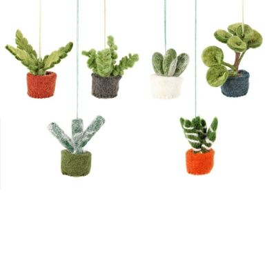 Handmade Felt Biodegradable Hanging Mini Plants Decorations