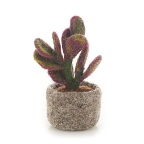 Handmade Felt Biodegradable Ficus Elastica Fake Miniature Plant Decoration 12.5cm x 7cm