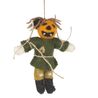 Handmade Felt Biodegradable Hanging Pumpkin Scarecrow Halloweeen Decoration