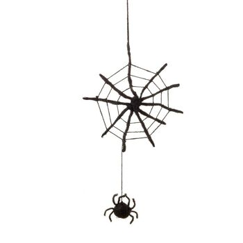 Feutre fait à la main Fair Trade Spooky Spiderweb Hanging Halloween Décoration 1