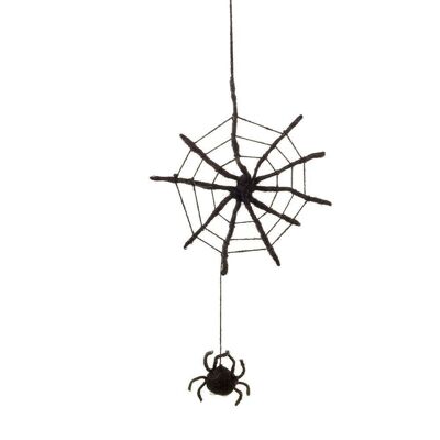 Handmade Felt Fair Trade Spooky Spiderweb Hanging Halloween Decoration