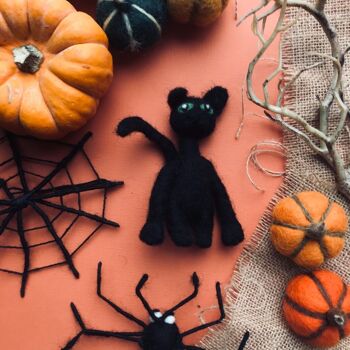 Feutre fait à la main Fair Trade Spooky Spiderweb Hanging Halloween Décoration 2