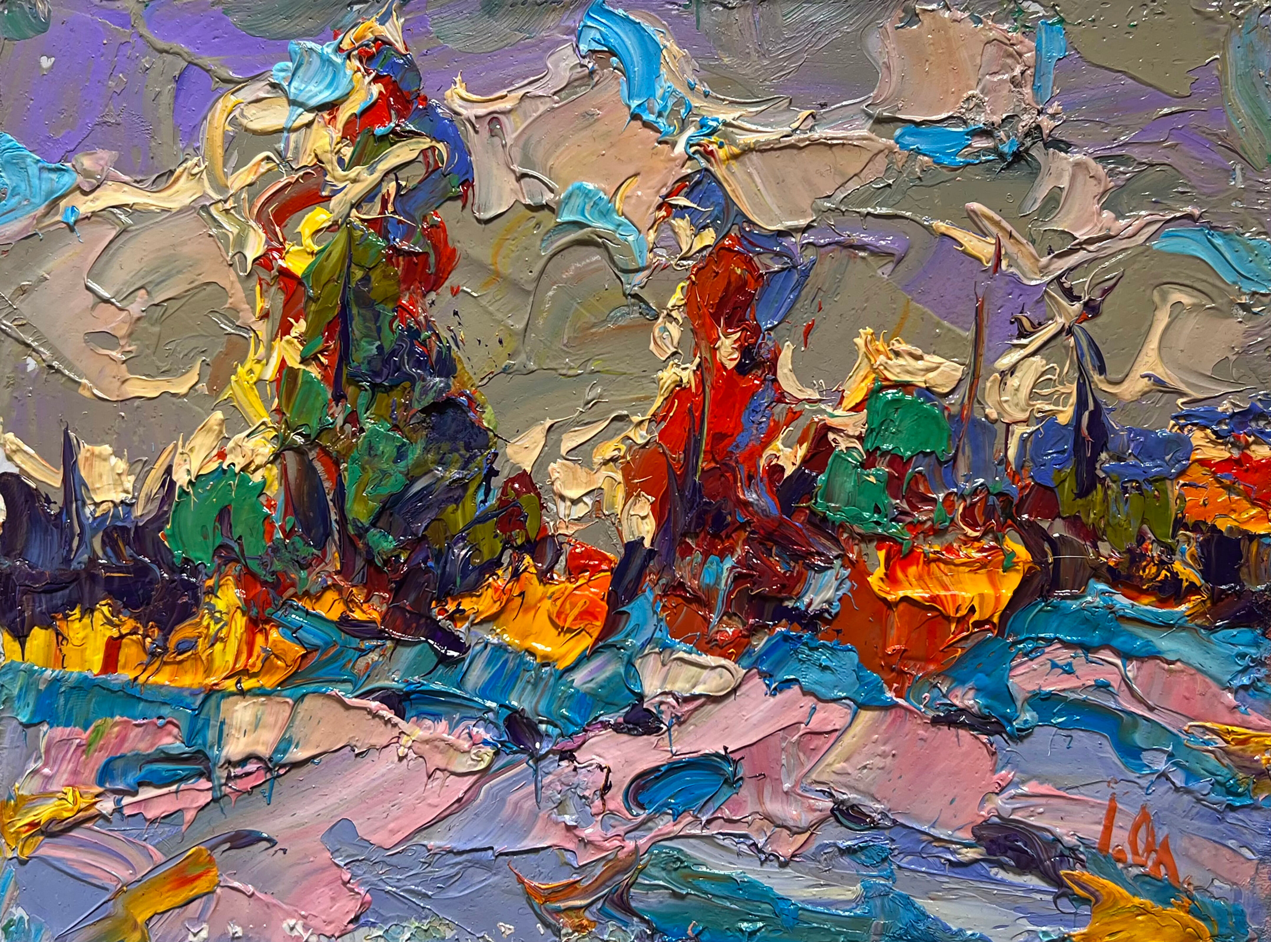 Peinture à l'huile La première neige est tombée Oleksiy Ivanyuk 15x20cm