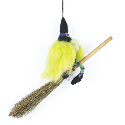 Handmade Hanging Witch Needle Felt Hanging Halloween Decoration