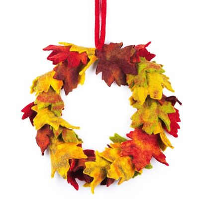 Handmade Home Décor Autumnal Fair trade Felt Wreath