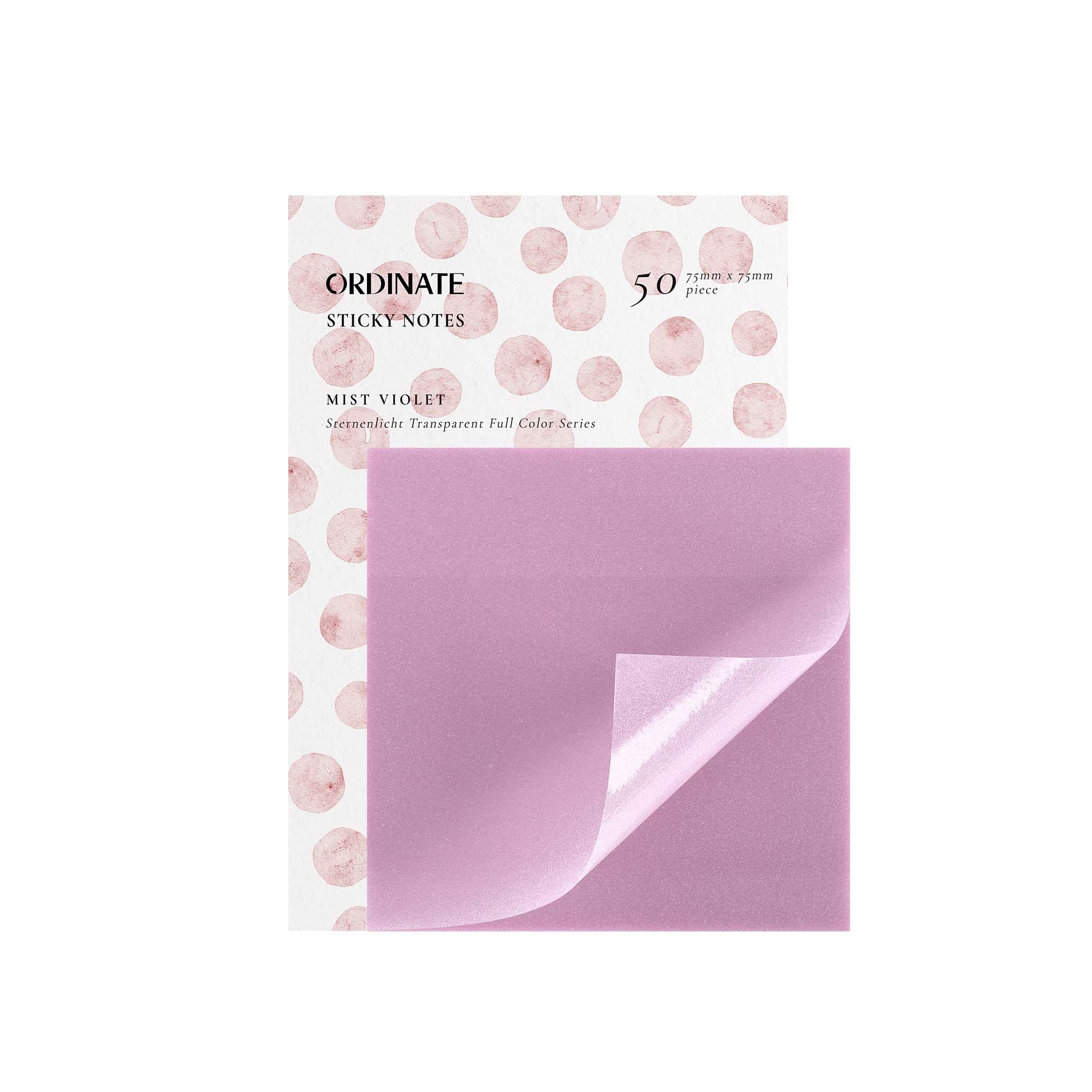 Mist Violet-Durchsichtige Transparent Sticky Notes -75mm x 75mm