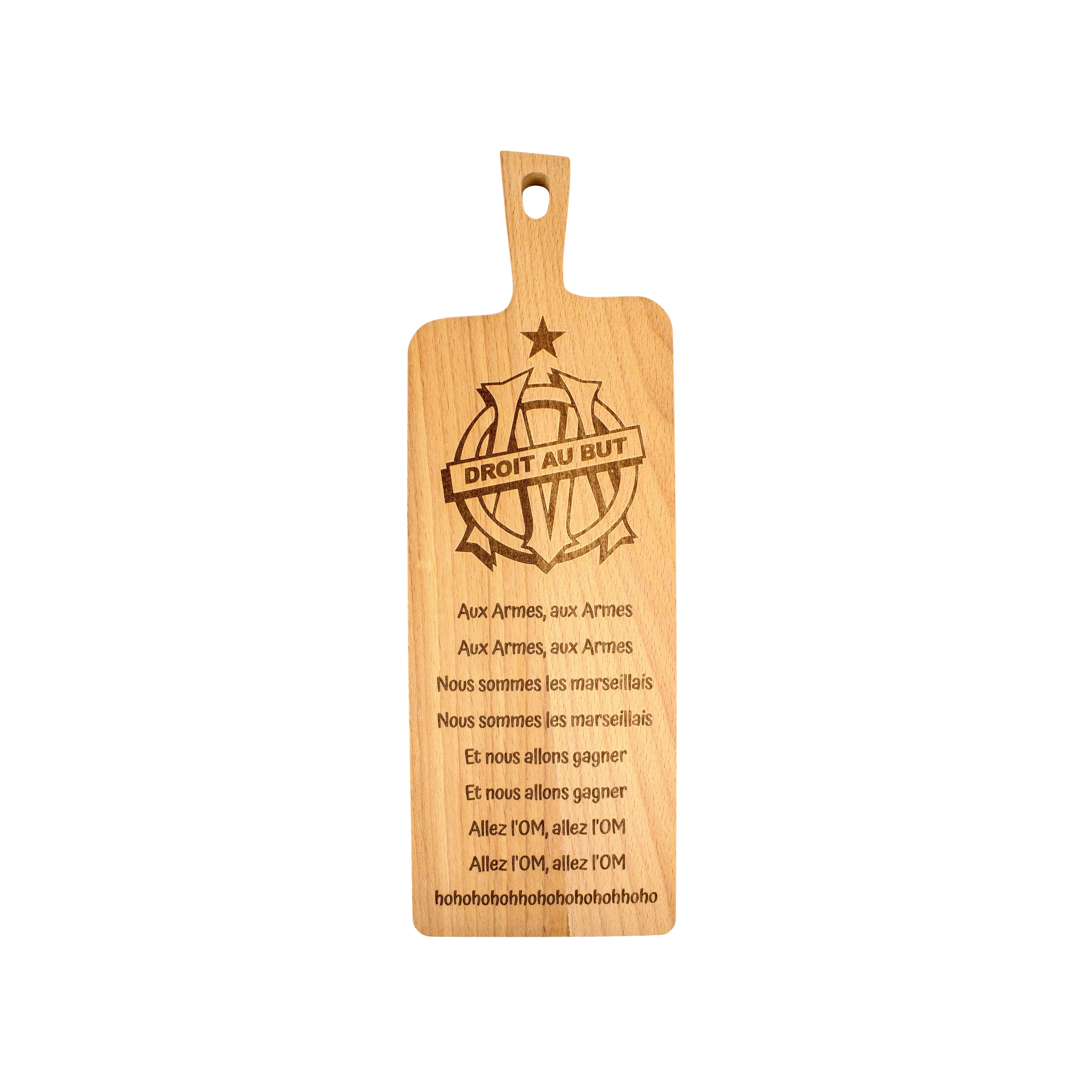 Beechwood cutting board – Marseille supporters chant – supporter gift – football fan gift – Christmas gift – birthday gift