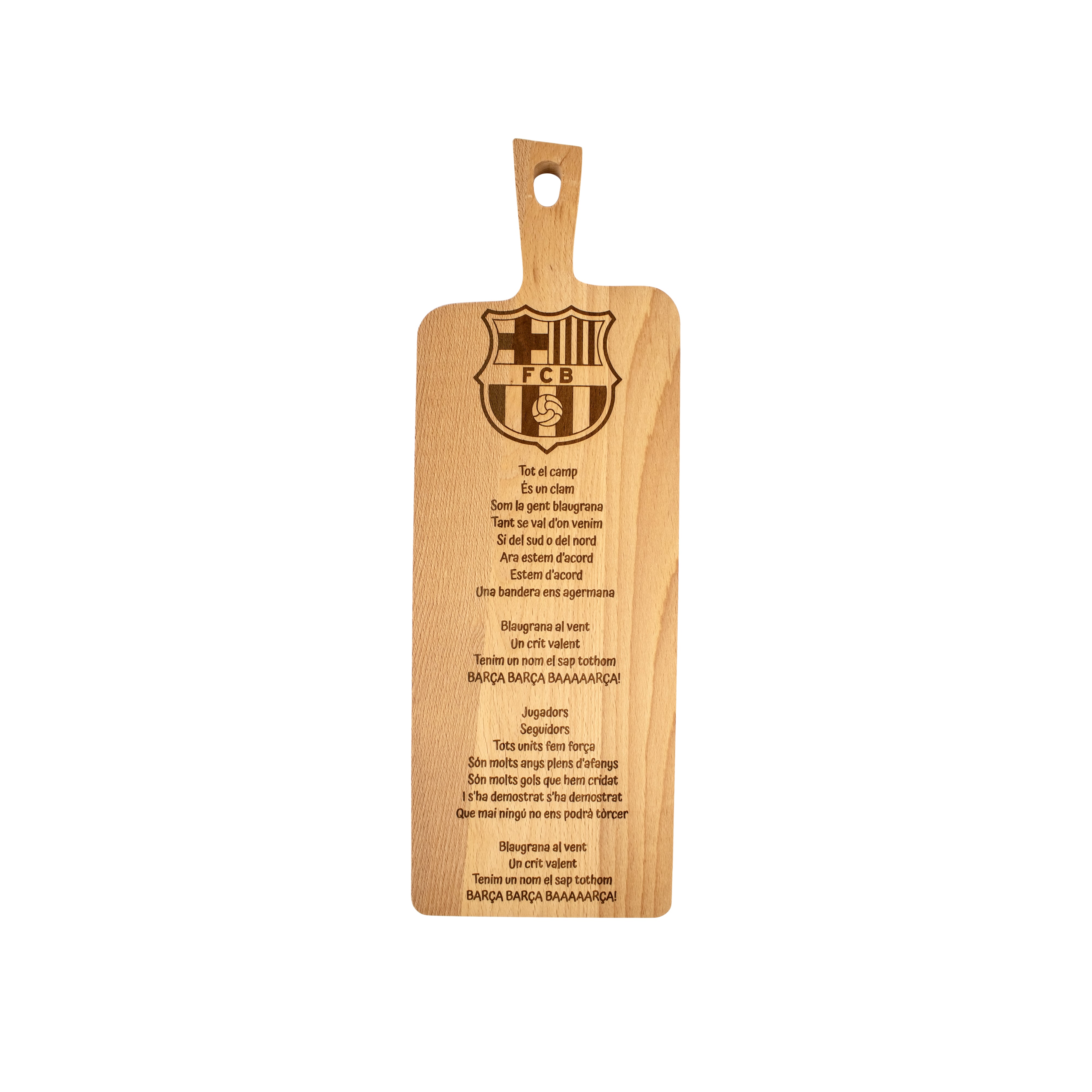 Beechwood cutting board – FC Barcelona anthem – fan gift – football lover gift – Christmas gift – birthday gift