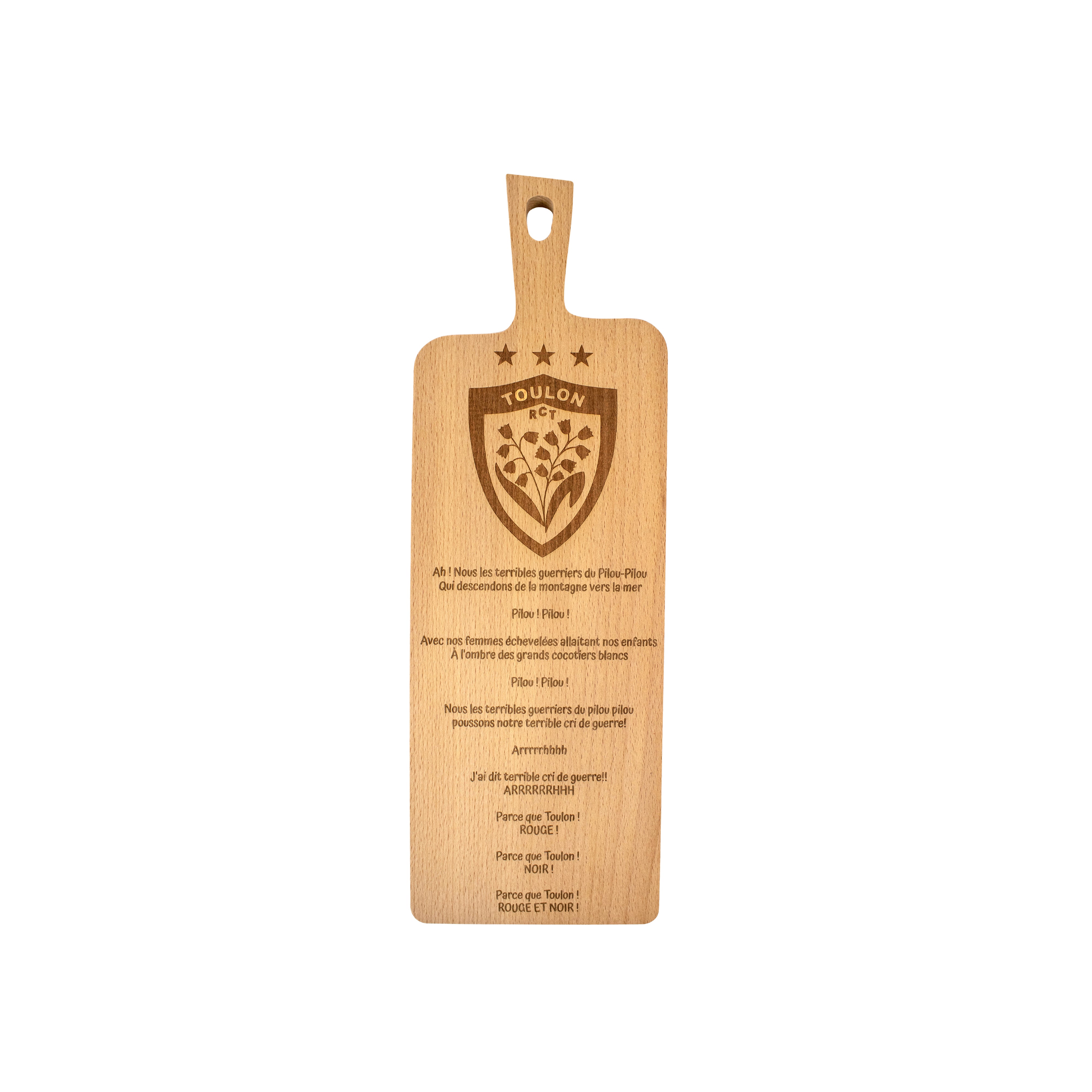 Schneidebrett aus Buchenholz – Pilou Pilou – Fangeschenk – Rugby-Fangeschenk – Weihnachtsgeschenk – Geburtstagsgeschenk