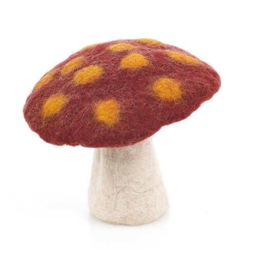 Handmade Felt Biodegradable Toadstool Decoration brown