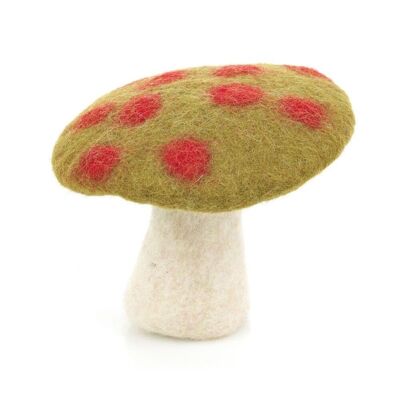 Décoration de Toadstool biodégradable en feutre fait à la main vert