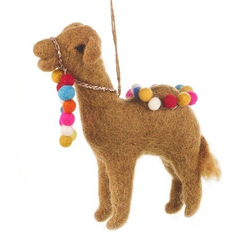 Handmade Felt Carla the Camel Biodegradable Hanging Decoration