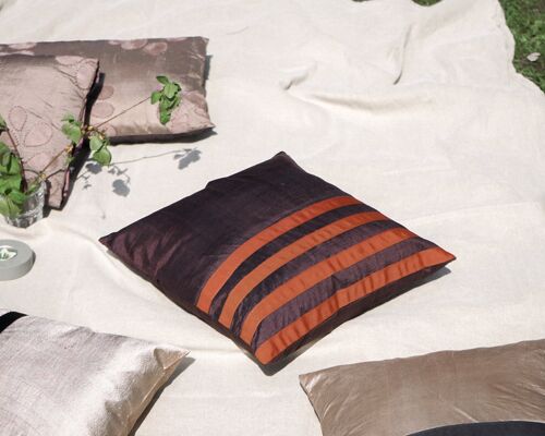 Brown Silk Cushion Cover