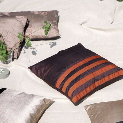 Brown Silk Cushion Cover
