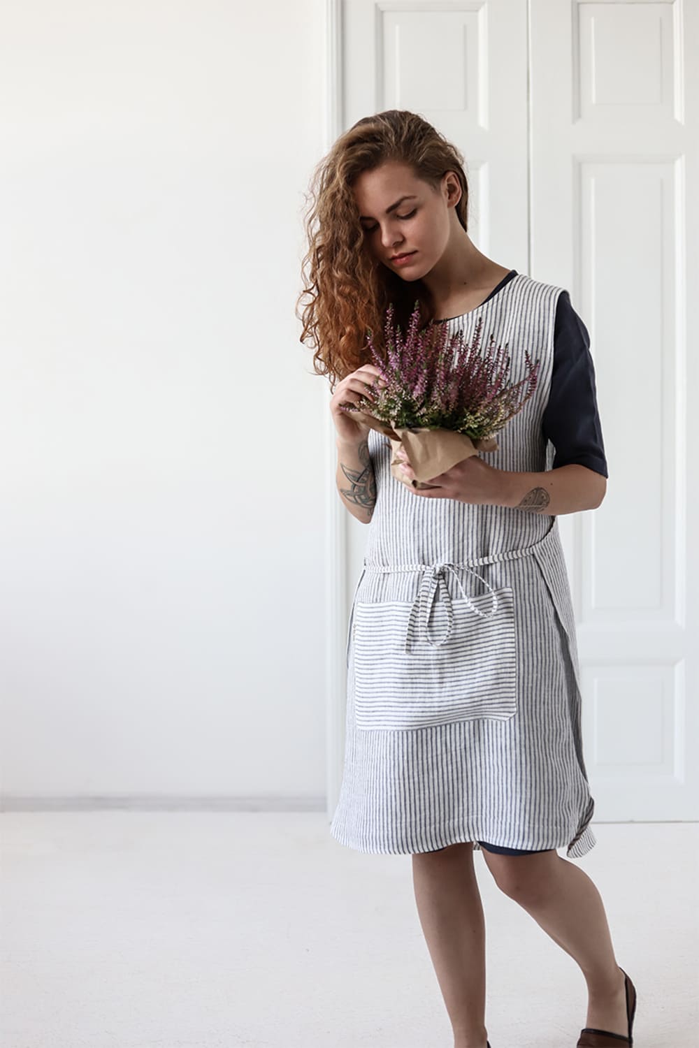 Patterned Linen BBQ Apron in Various Colors
