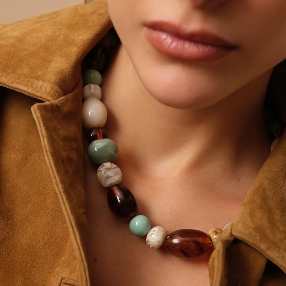 Necklace - on a cord, resin beads